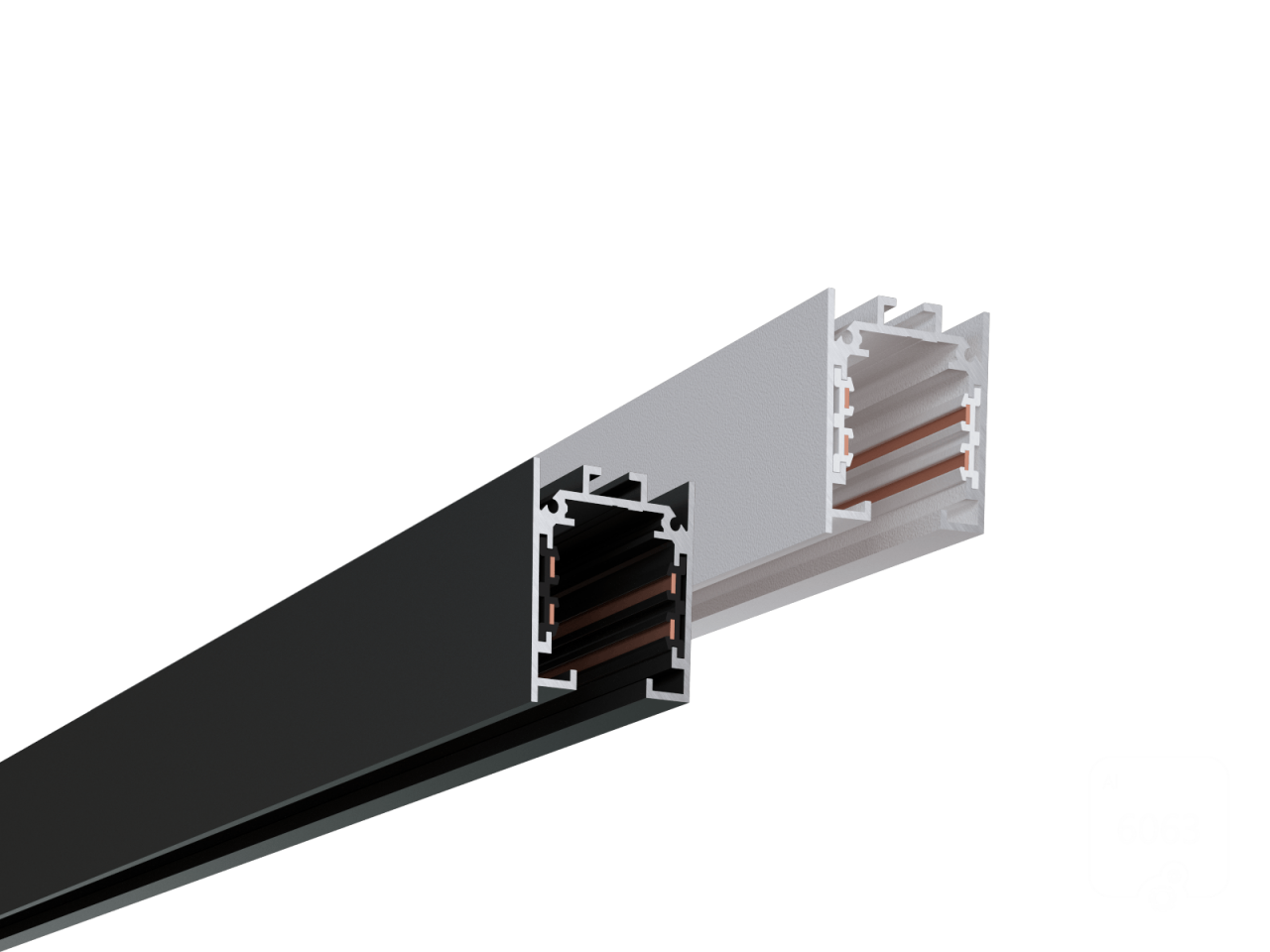 TR4 3-phase track, for 4 wires.