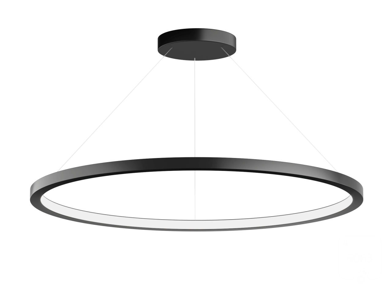 Pendant LED ring light with a diameter of 42.5 cm to 155 cm. A modern, stylish chandelier - a designer LED chandelier in the shape of a ring. This designer chandelier is ideal for interiors in the style of modern, loft, high-tech.