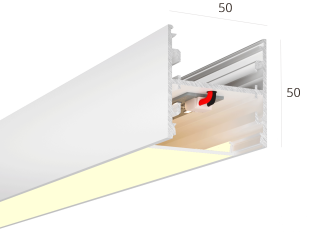 Linear lamp HOKASU 50/50 U&D PROM NoPS (RAL9003/750mm/LT70 — 3K/28,5W)