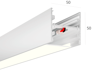 Linear lamp HOKASU 50/50 U&D PROM NoPS (RAL9003/750mm/LT70 — 4K/28,5W)