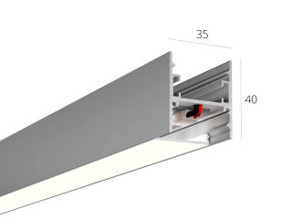 Linear lamp HOKASU 35/40-P NoPS (Anod/500mm/LT70 — 4K/19W)