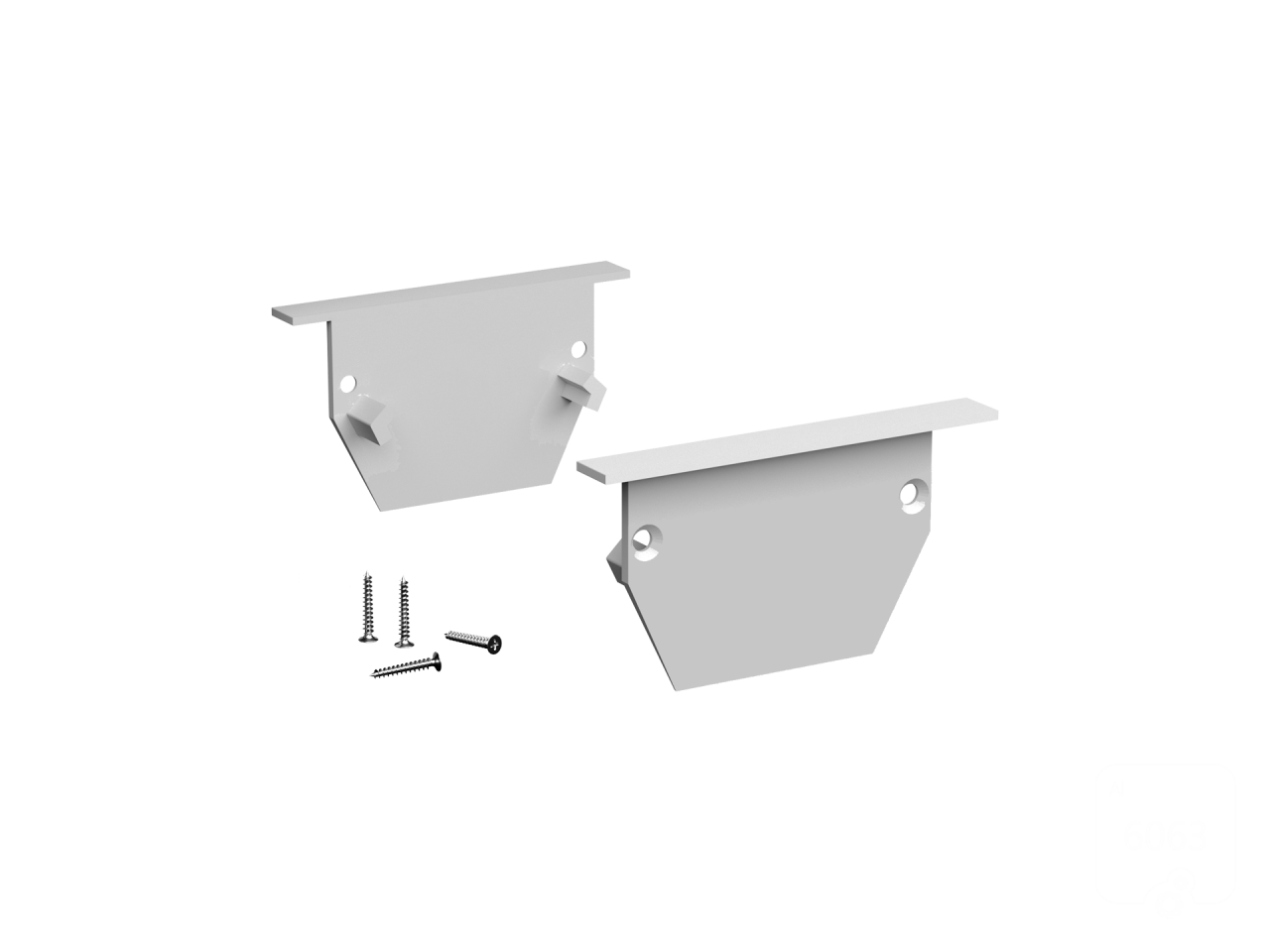 Pair of endcups for profile 6063 LINE 3525 IN
Includes 2 plugs and screws.