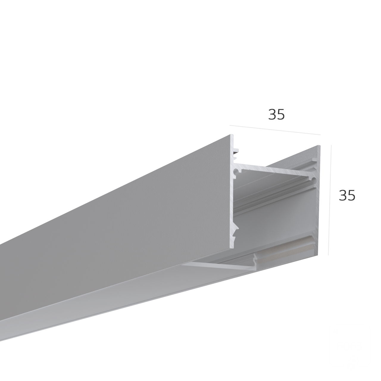 Dimensions 35x35mm.
Available: black, silver.
Gorgeous anodized aluminum profile for the manufacture of linear luminaires (suspended / overhead) with an external power source!