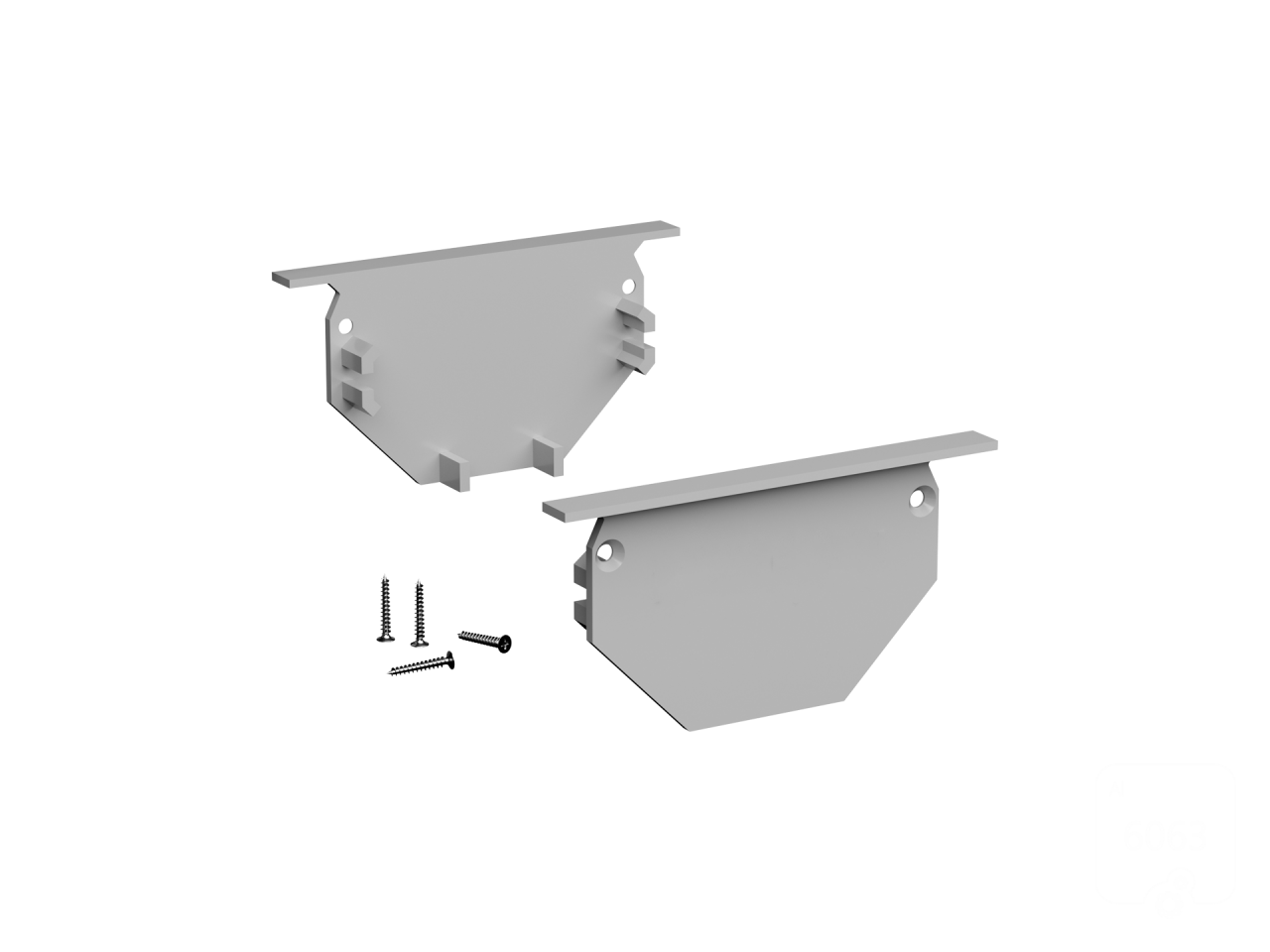 Pair of plugs for profile 6063 LINE 4932 IN.
Includes 2 plugs and screws.