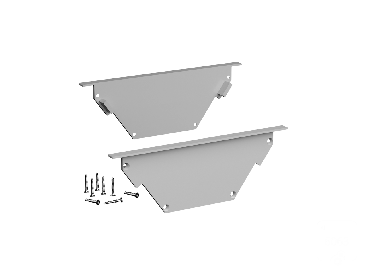 Pair of end caps for LINE10040 IN profile. Includes 2 plugs and screws.