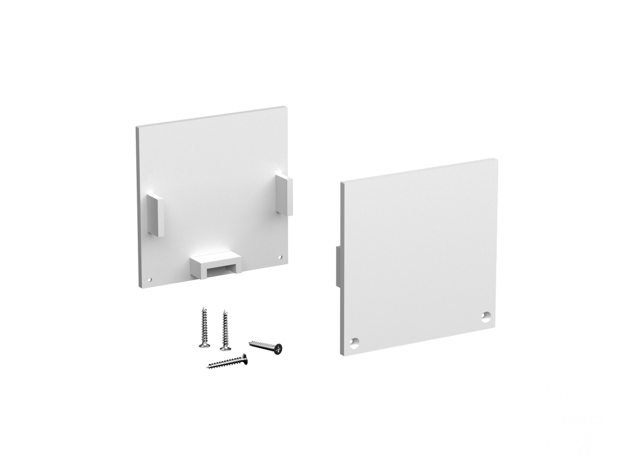 Pair of end caps for profile 6063 LINE 3535. Includes 2 end caps, 4 screws. Price for the whole set.