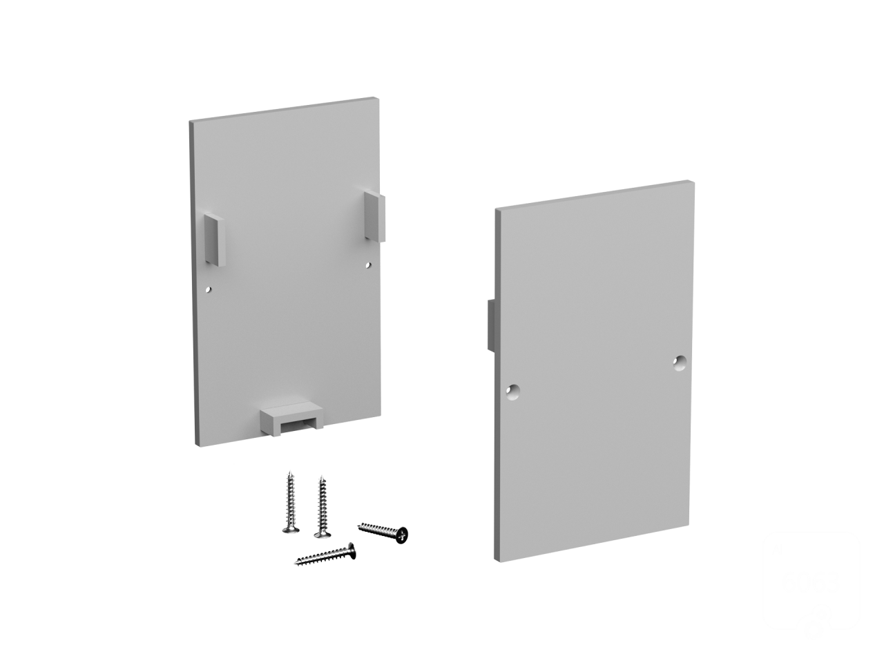 Pair of plugs for profile 6063 LINE 3556
Includes 2 plugs, 4 screws.