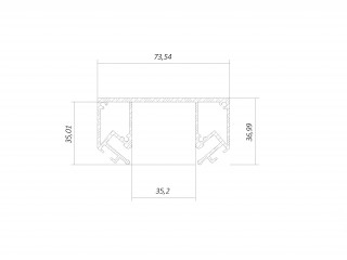 Supporting profile  6063 STC S35 for stretch ceiling